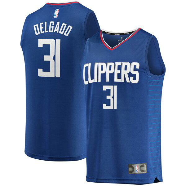 Maillot Los Angeles Clippers Homme Angel Delgado 31 Icon Edition Bleu